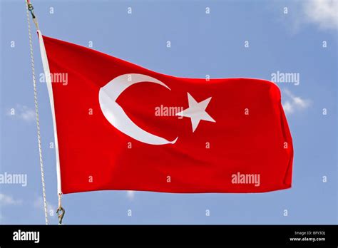 The flag of Turkey red with a white crescent moon and a star in its centre. The flag is called ...