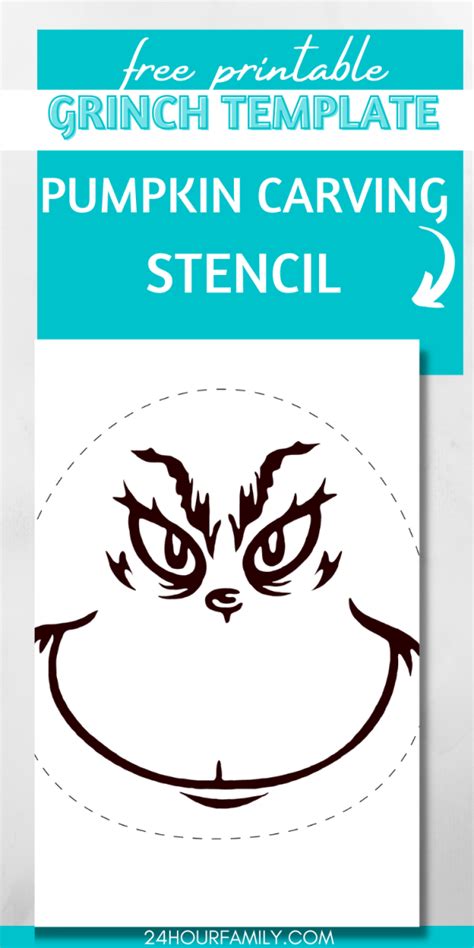 free printable grinch template pumpkin carving stencil pdf download in 2024 | Pumpkin carving ...