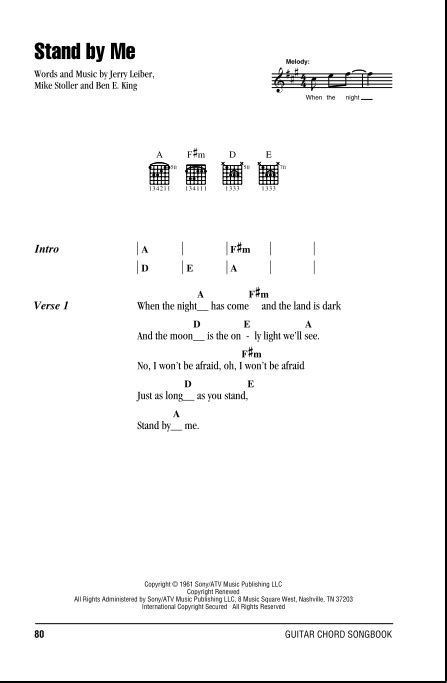 Stand By Me - Guitar Chords/Lyrics | zZounds