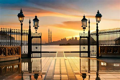 sunset over the bosphorus. AI-Generated 32297289 Stock Photo at Vecteezy