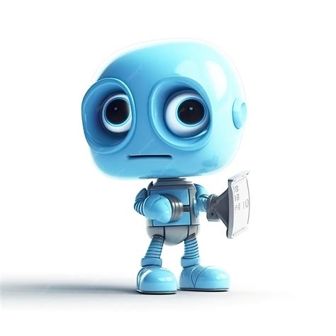 Premium AI Image | A blue robot with a megaphone in his hand AI ...