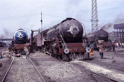 India Railways - Three WP class steam locomotives at Delhi in 1976 ...