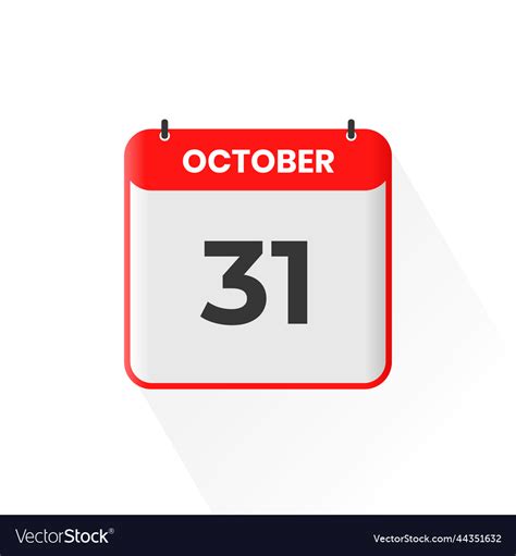 31st october calendar icon october 31 calendar Vector Image