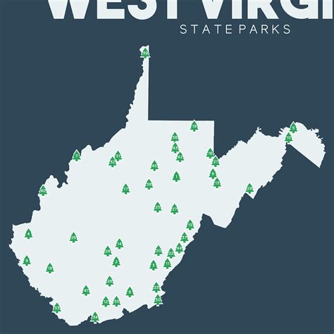 West Virginia State Parks Map Printable 16x20 - Etsy