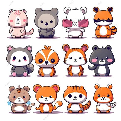 Premium AI Image | A collection of cartoon animals with a white background