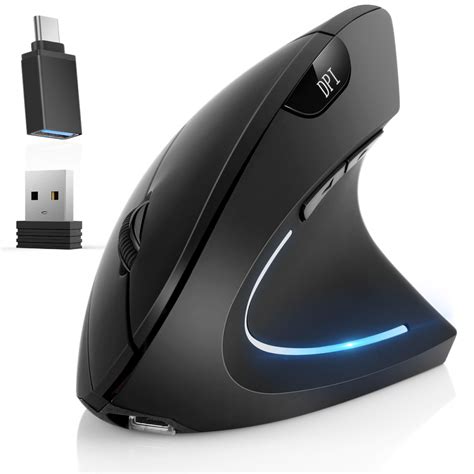 Ergonomic Mouse, Hommie Bluetooth 4.0 Rechargeable 2.4GHz Wireless Vertical Optical Mice, 5 ...