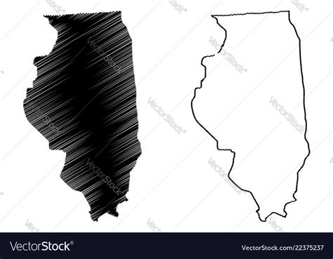 Illinois map Royalty Free Vector Image - VectorStock