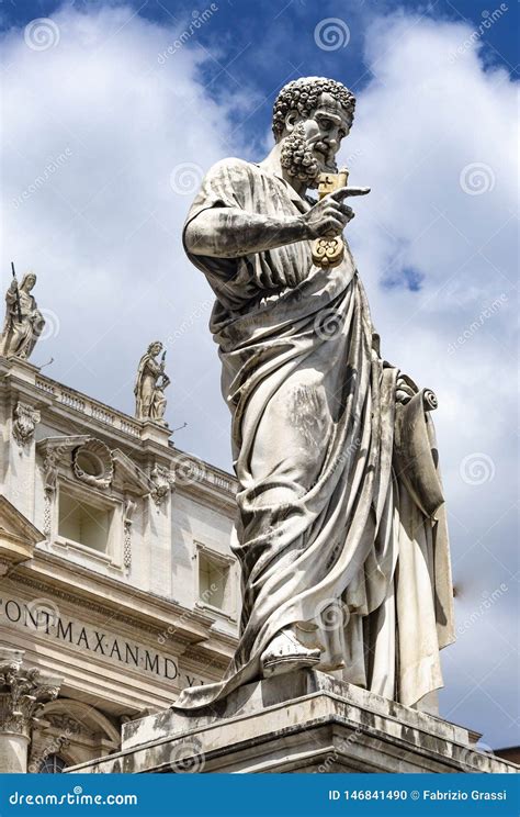 Statue of St Peter Outside St Peter`s Basilica in Vatican City Stock Photo - Image of background ...