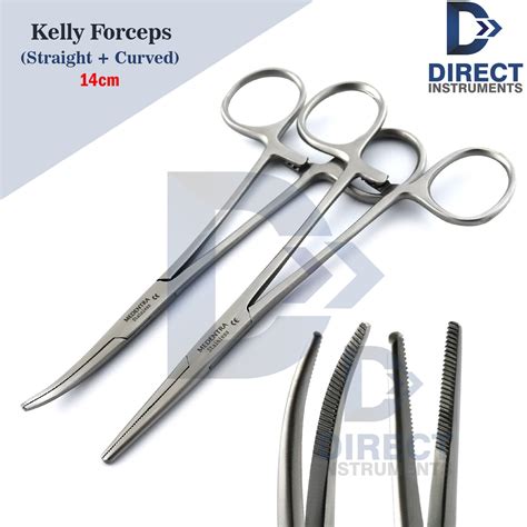 Kelly Hemostat Locking Forceps Straight Curved 14cm Surgical Clamps ...