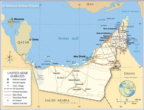 UAE Map | World Map of United Arab Emirates | United arab emirates, Political map, Map