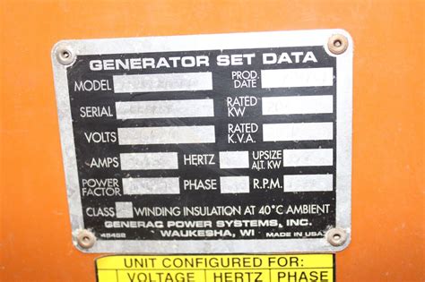 Generac 20 KW Generator Set w/298 Hours 25KVA Weatherproof Enclosure 1/3PH | eBay