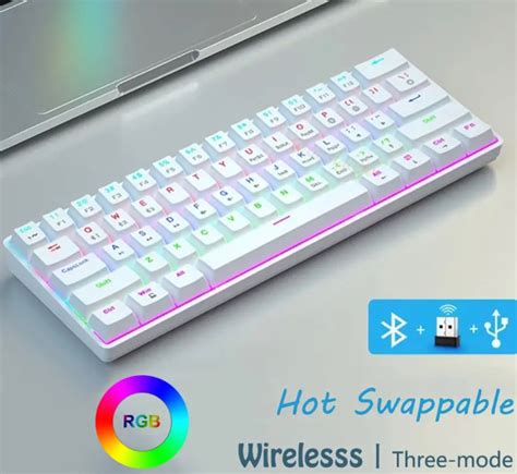 Plain White 60% Wireless Mechanical Keyboard, Computers & Tech, Parts ...