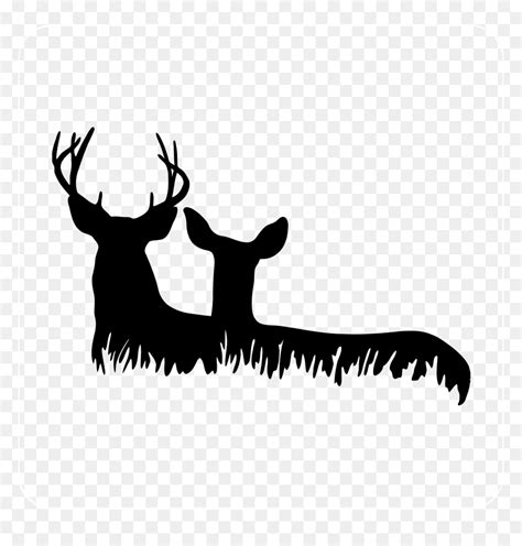 Laying Down Doe Deer Silhouette, HD Png Download - vhv