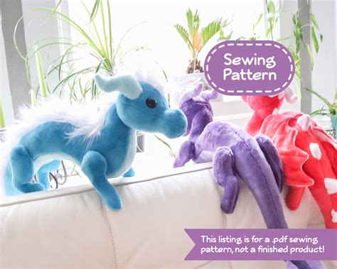 Shoulder Dragon Plush Sewing Pattern, Stuffed Animal Pattern, PDF File ...