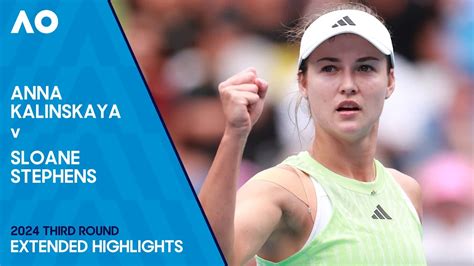 Anna Kalinskaya v Sloane Stephens Extended Highlights | Australian Open ...