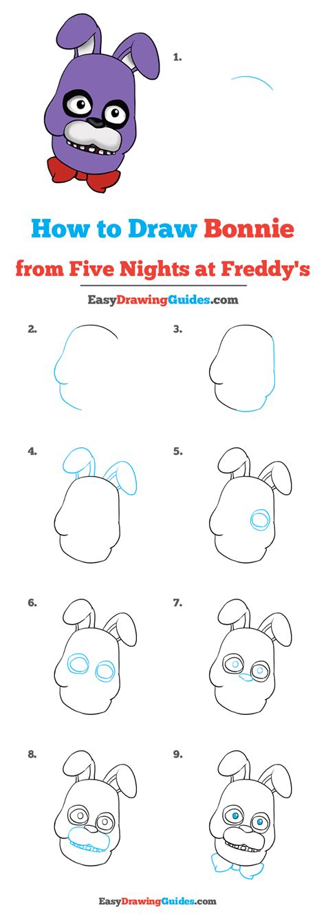 How to Draw Bonnie from Five Nights at Freddy's - Really Easy Drawing ...