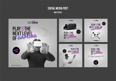 Free PSD | Virtual reality gaming social media post template