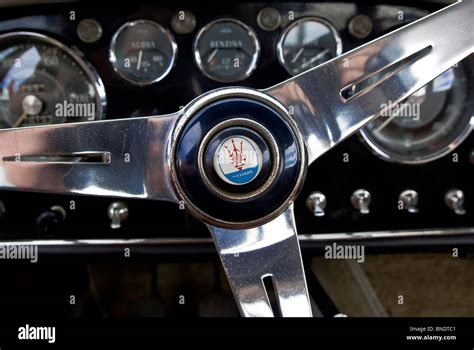 Maserati 3500 GT interior showing steering wheel Stock Photo - Alamy