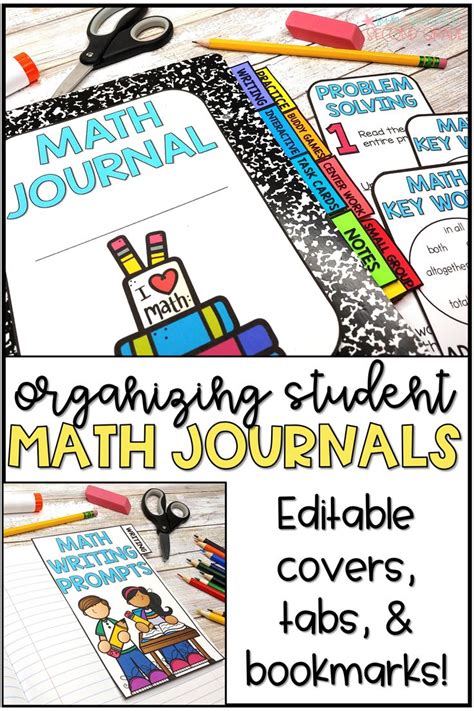 Math Journal Covers, Tabs & Bookmarks | Math journal, Math journal ...