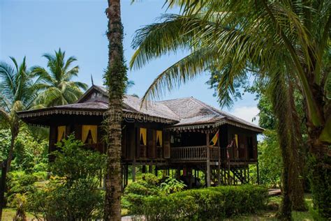 Traditional Wooden Houses Ruman Melayu. Kuching To Sarawak Culture Village. Malaysia Stock Image ...