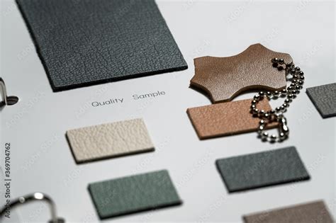 leather swatch book with various different colors. Stock Photo | Adobe Stock