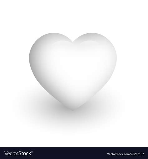 Clear white heart with glossy effect a symbol Vector Image