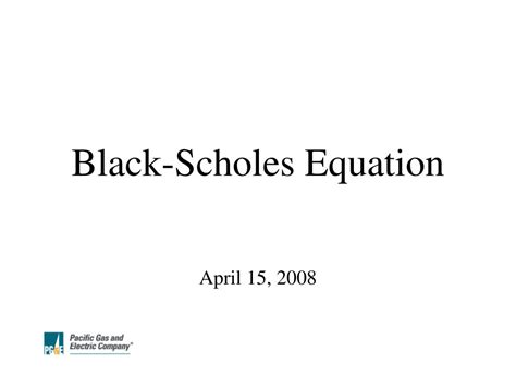 PPT - Black-Scholes Equation PowerPoint Presentation, free download ...