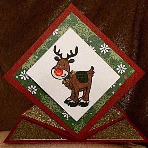 Reindeer 3-D pop up christmas card ️ | Cards, Christmas cards, Arts and crafts