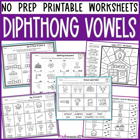 Diphthong Worksheets - Diphthong Vowels and Phonics Activities | Made By Teachers