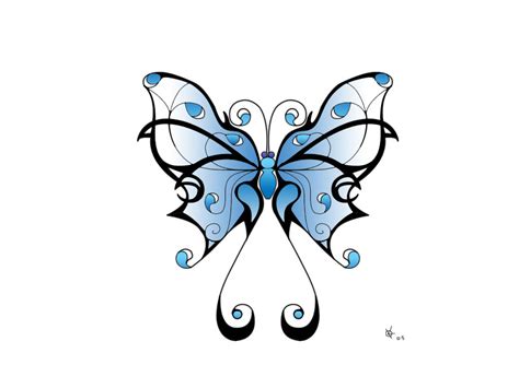 Lovely Blue Shade Tribal Butterfly Sketch for Tattoo | TattooMagz › Tattoo Designs / Ink Works ...