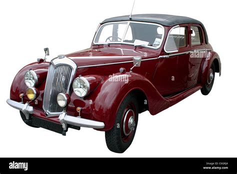 Red classic car isolated on white background Stock Photo - Alamy