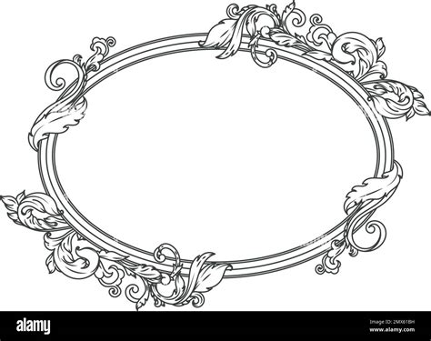 Oval filigree border. Decorative vintage flourish frame Stock Vector Image & Art - Alamy