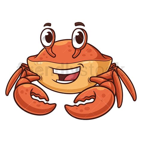 Happy Crab Cartoon Clipart Vector - FriendlyStock