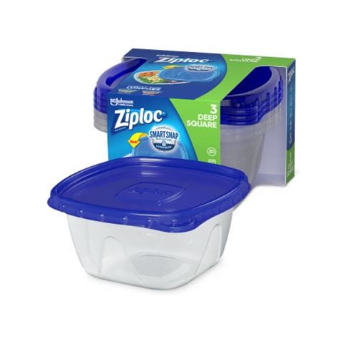 Ziploc® Square BPA-Free Plastic Snap Seal Food Storage Containers - 3 pack, 5 cup - Ralphs