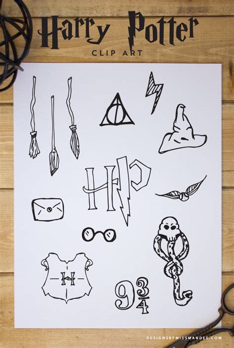 Hand drawn Harry Potter clip art for wizards and muggles alike. Download for FREE and spruce up ...