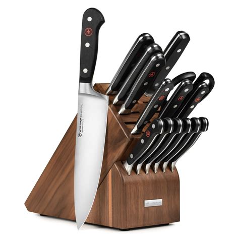 Wusthof Classic Knife Block Set - 16 Piece Walnut – Cutlery and More