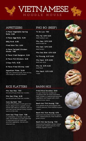 Vietnamese Menu Templates - MustHaveMenus