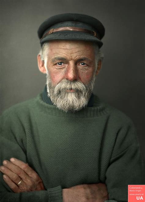 Fisherman Walter "Catty" Allen, Photography by Olive Edis. ca 1910 : r ...