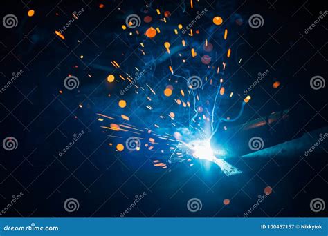 Artistic Welding Sparks Light, Industrial Background Stock Image - Image of backdrop, burn ...