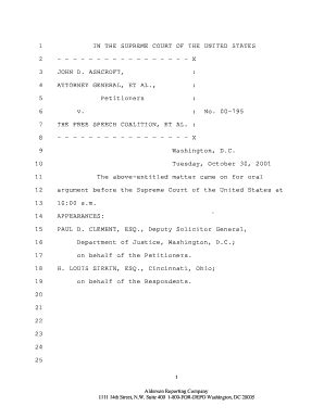 Fillable Online 00-795. Ashcroft v. Free Speech Coalition (10/30/01) Fax Email Print - pdfFiller