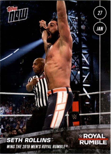 2019 Topps Now WWE #8 Seth Rollins Wins the 2019 Men's Royal Rumble ...