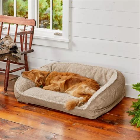 Orvis Memory Foam Bolster Dog Bed with Fleece | Orvis