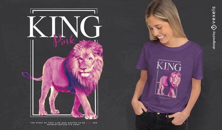 Realistic Lion King T-shirt Design PSD Editable Template