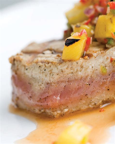 Yellowfin Tuna with Grilled Pineapple Salsa Recipe | Martha Stewart