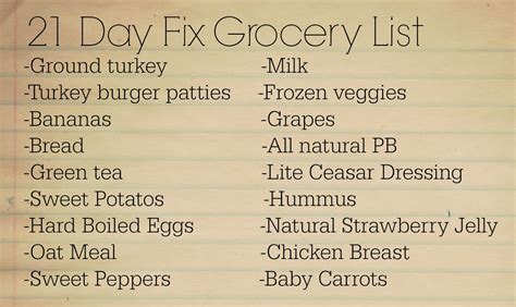 It's My Evolution: 21 Day Fix Meal Plan and Grocery List