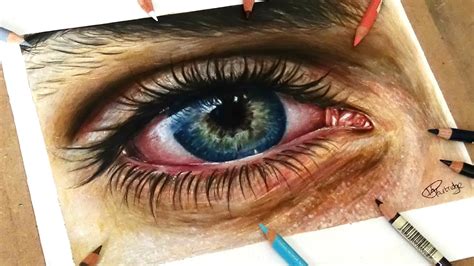 Speed Drawing: Drawing A Realistic Eye In Coloured Pencil - YouTube