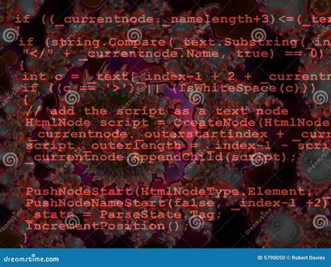 Red Programming Code Source Design On Fractal Stock Photo - Image: 5790050