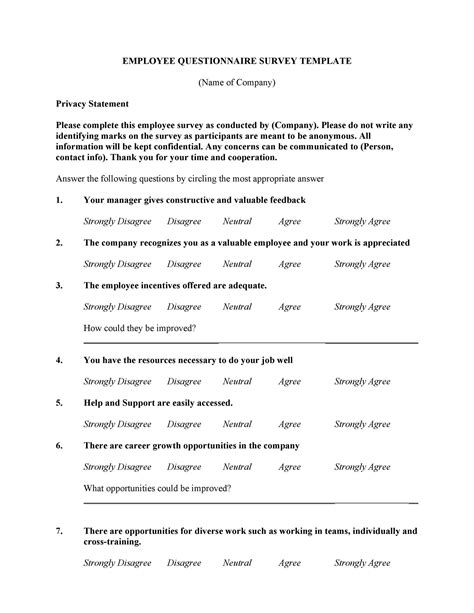 30+ Questionnaire Templates (Word) ᐅ TemplateLab