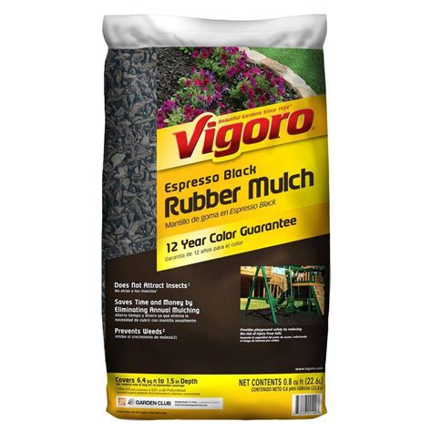 Vigoro 0.8 cu. ft. Espresso Black Rubber Mulch-HDVEBMN8CB - The Home Depot