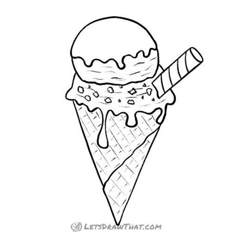 dripping ice cream cone drawing - wolf-bow-paintings-order